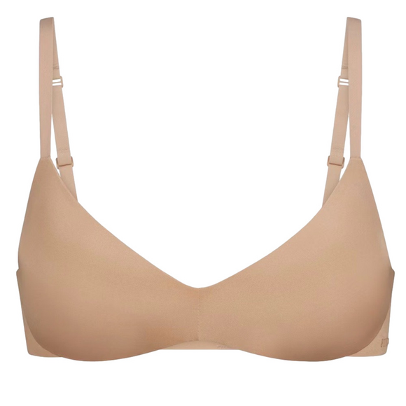 SKIMS Wireless Form Push Up Plunge Bra Clay Tan Size 40C New - Picture 4 of 15